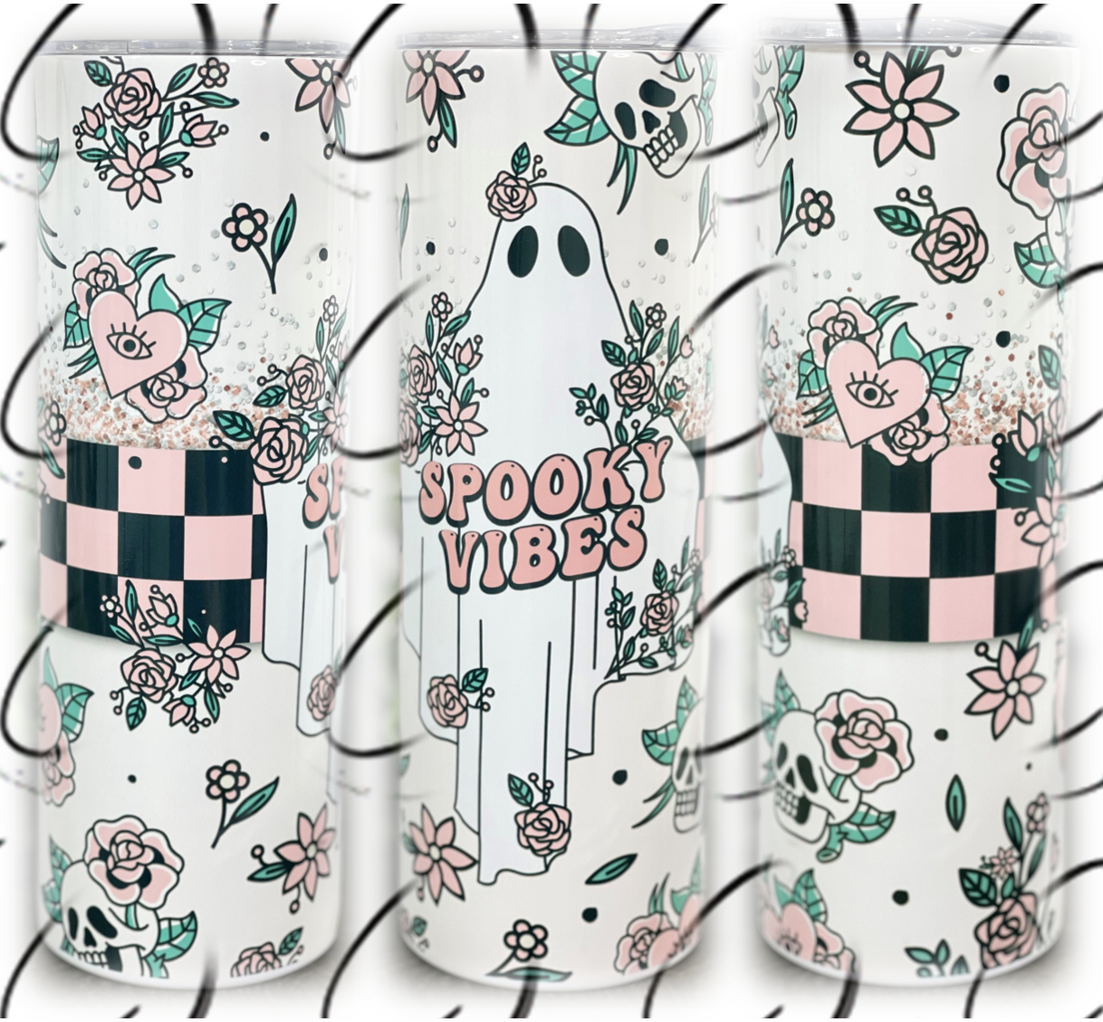 Retro Spooky Vibes 20oz Skinny Tumbler