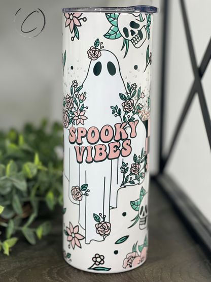 Retro Spooky Vibes 20oz Skinny Tumbler