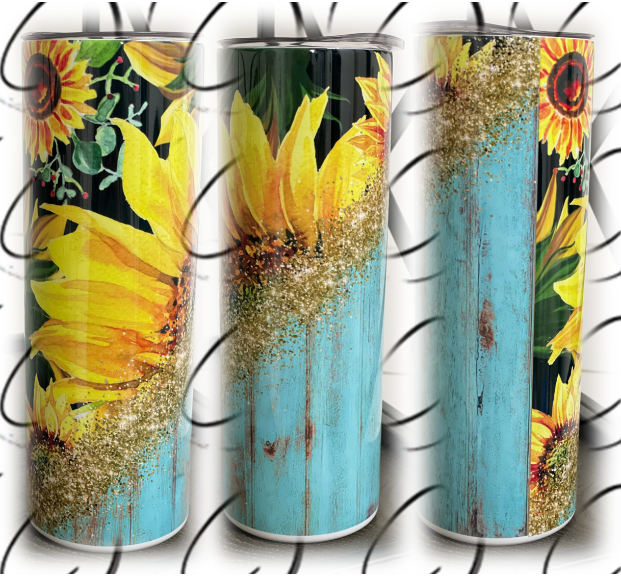 Rustic Sunflower 20oz Skinny Tumbler