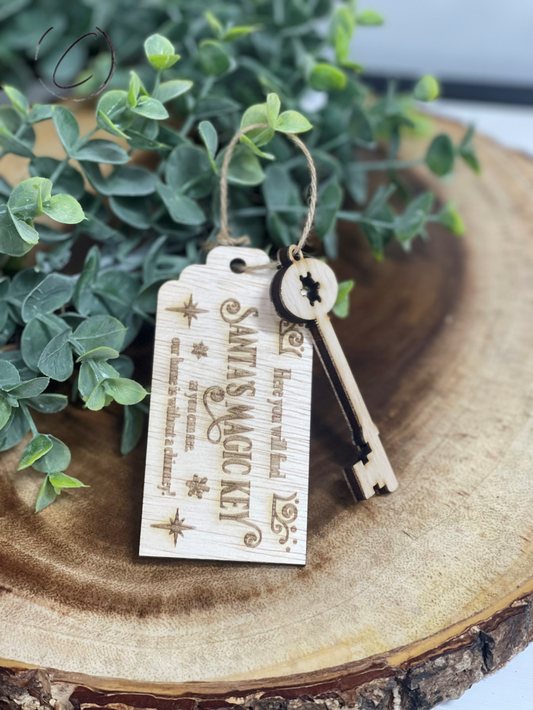 Santa's Magic Key Wood Ornament