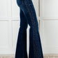 Shannon Mid Rise Rhinestone Detail Flare Jeans