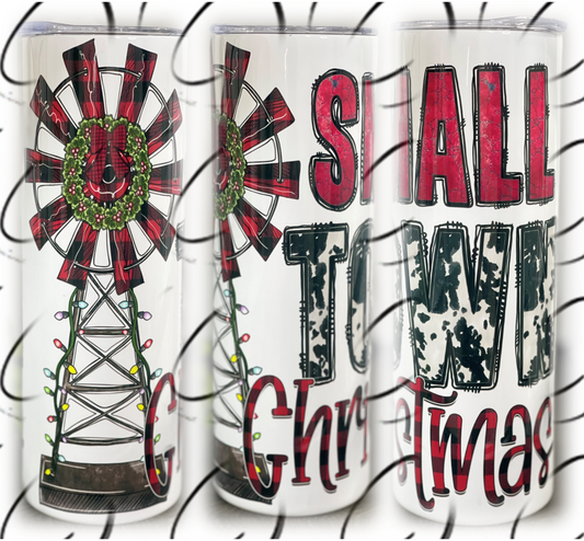 Small Town Christmas 20oz Skinny Tumbler