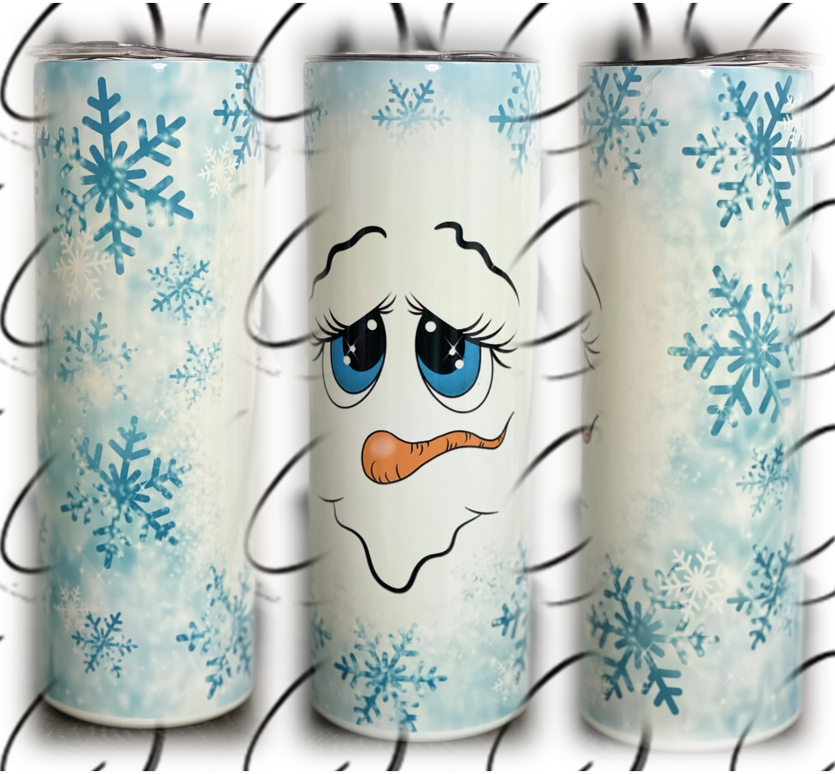 Snowflake Snowman 20oz UV Blue Skinny Tumbler