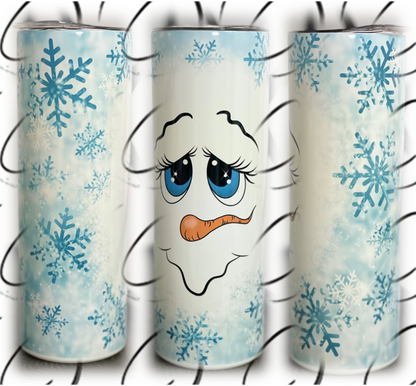 Snowflake Snowman 20oz UV Blue Skinny Tumbler