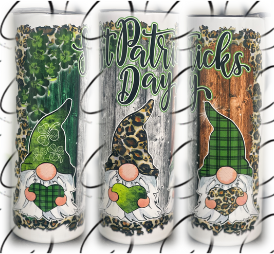 St. Patricks Day Gnomes 20oz Skinny Tumbler