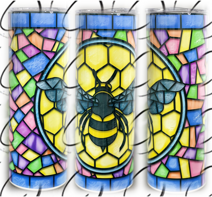Stained Glass Bee 20oz Skinny Tumbler