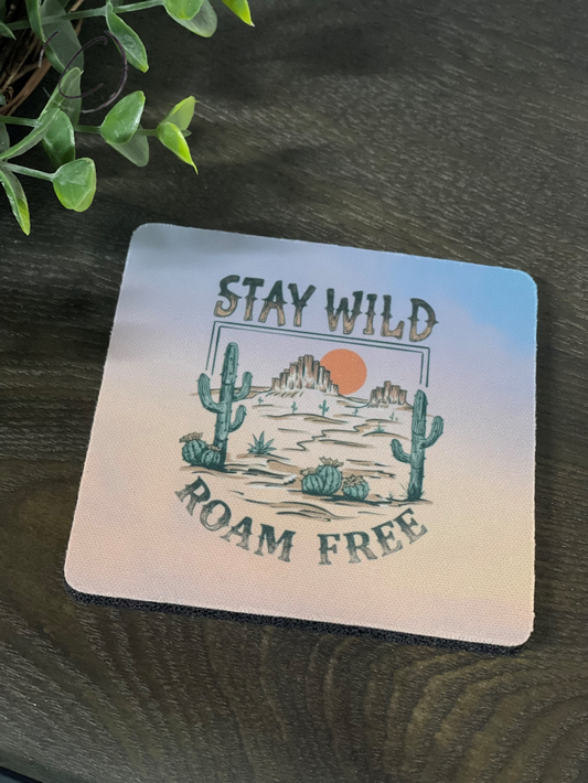 Stay Wild, Roam Free Home Coaster Set