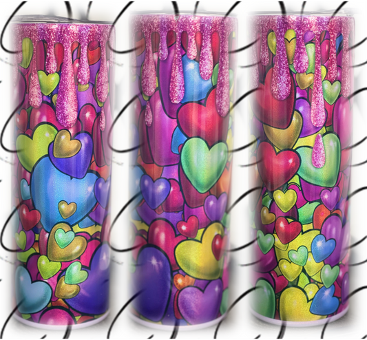 Sweet Hearts 20oz Shimmer Skinny Tumbler