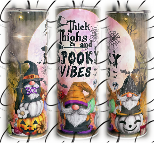 Thick Thighs & Spooky Vibes 20oz Skinny Tumbler