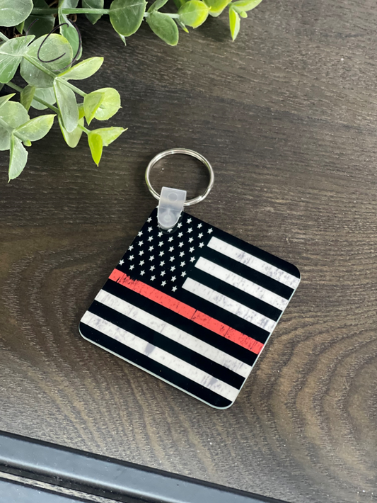 Thin Red Line Keychain