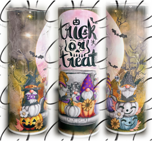 Trick Or Treat Gnomes 20oz Skinny Tumbler