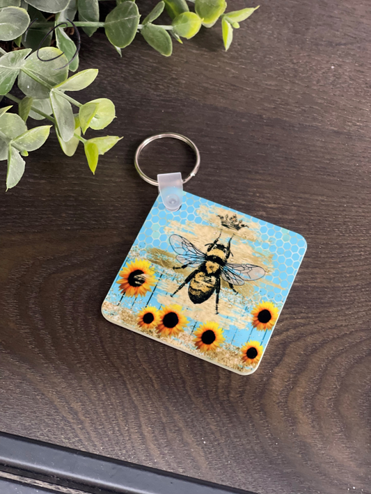 Turquoise Queen Bee Keychain