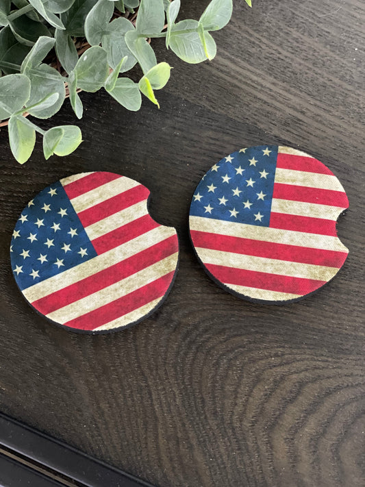 USA Neoprene Car Coaster Set