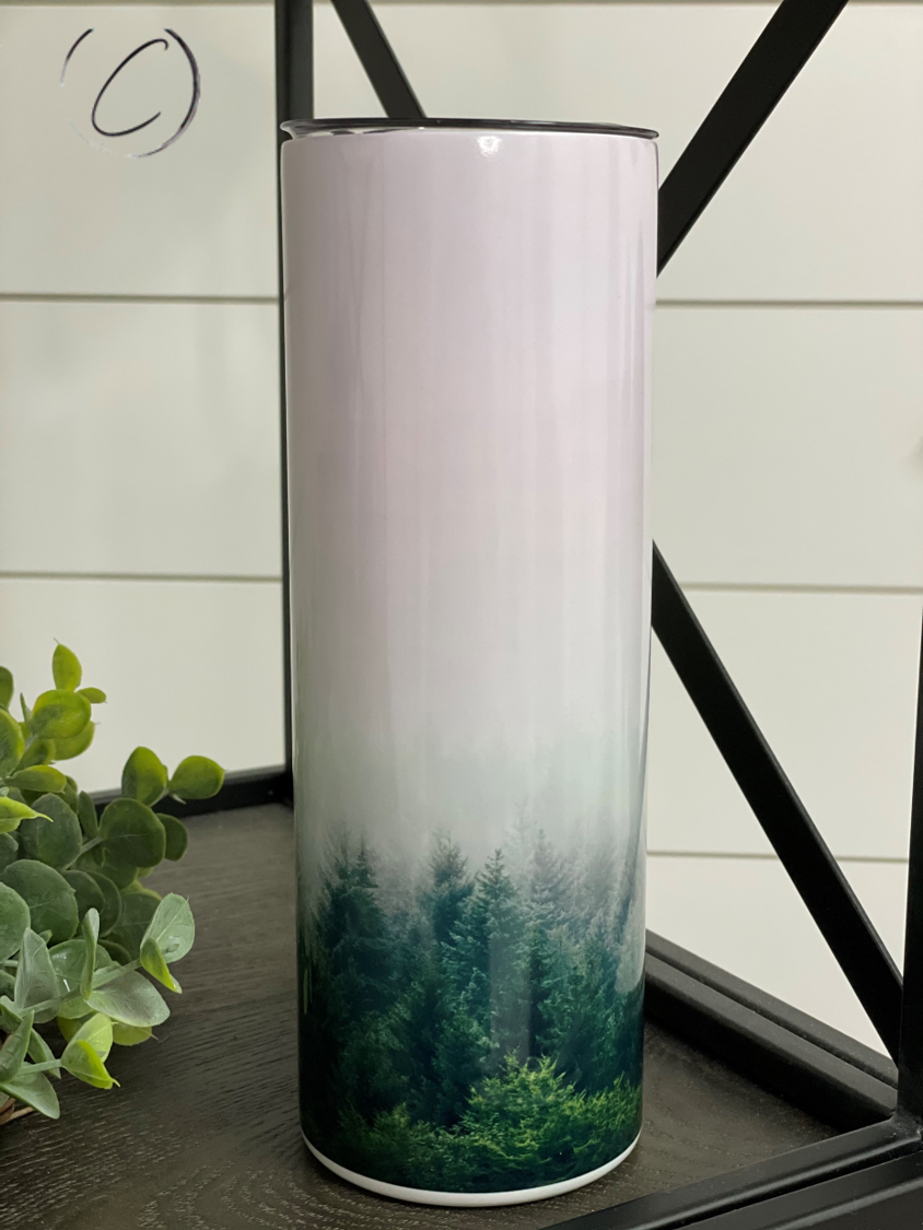 Forest Fog 20oz UV Orange Skinny Tumbler