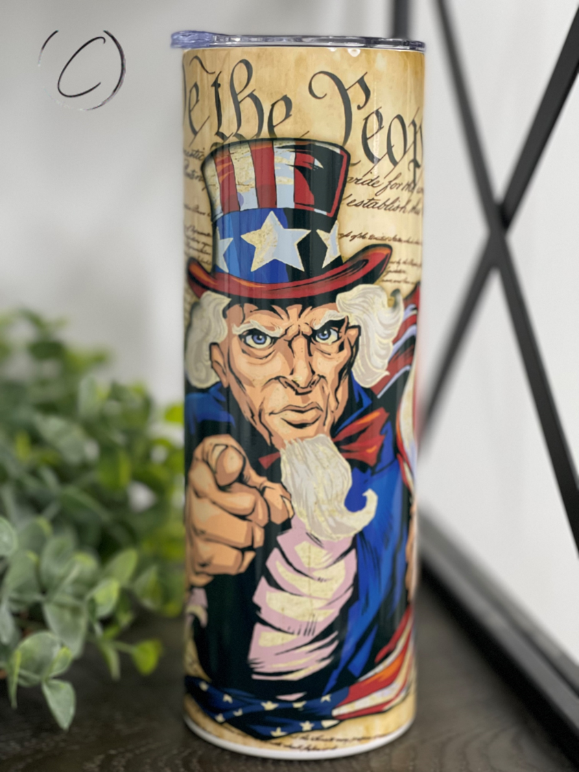 Uncle Sam We The People 20oz Skinny Tumbler