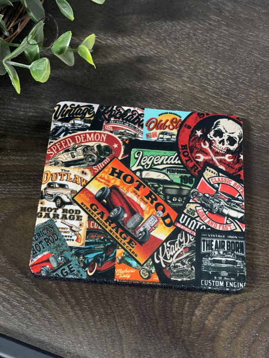 Vintage Hot Rod Home Coaster Set