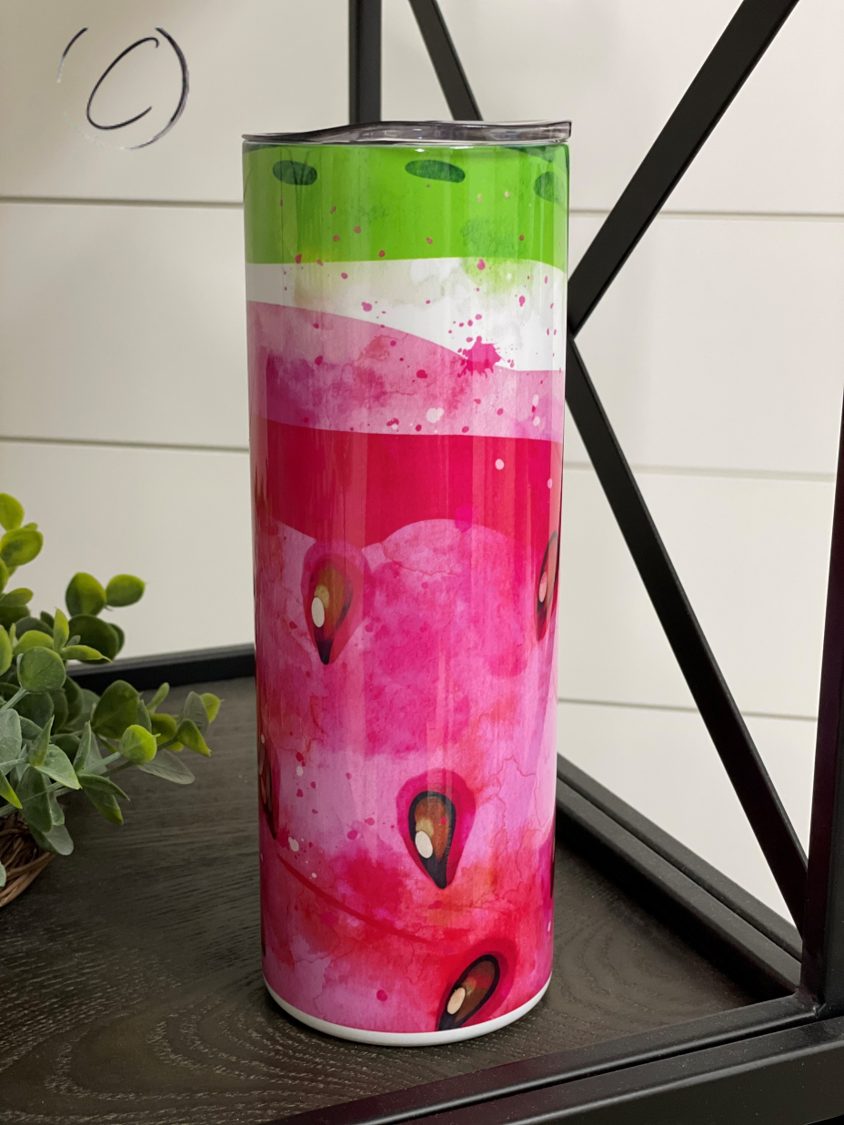 Water Color Watermelon 20oz Skinny Tumbler