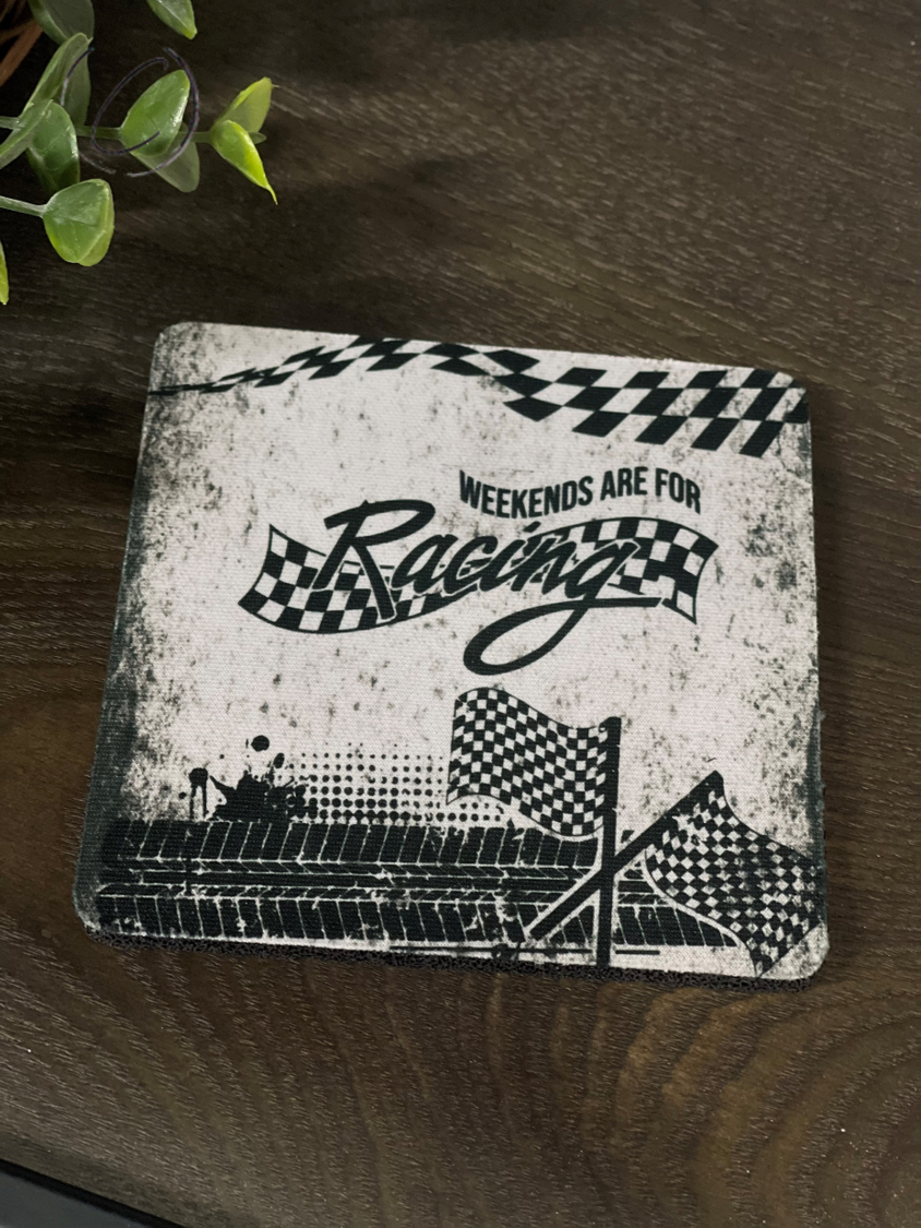 Weekends Are For Racing Home Coaster Set