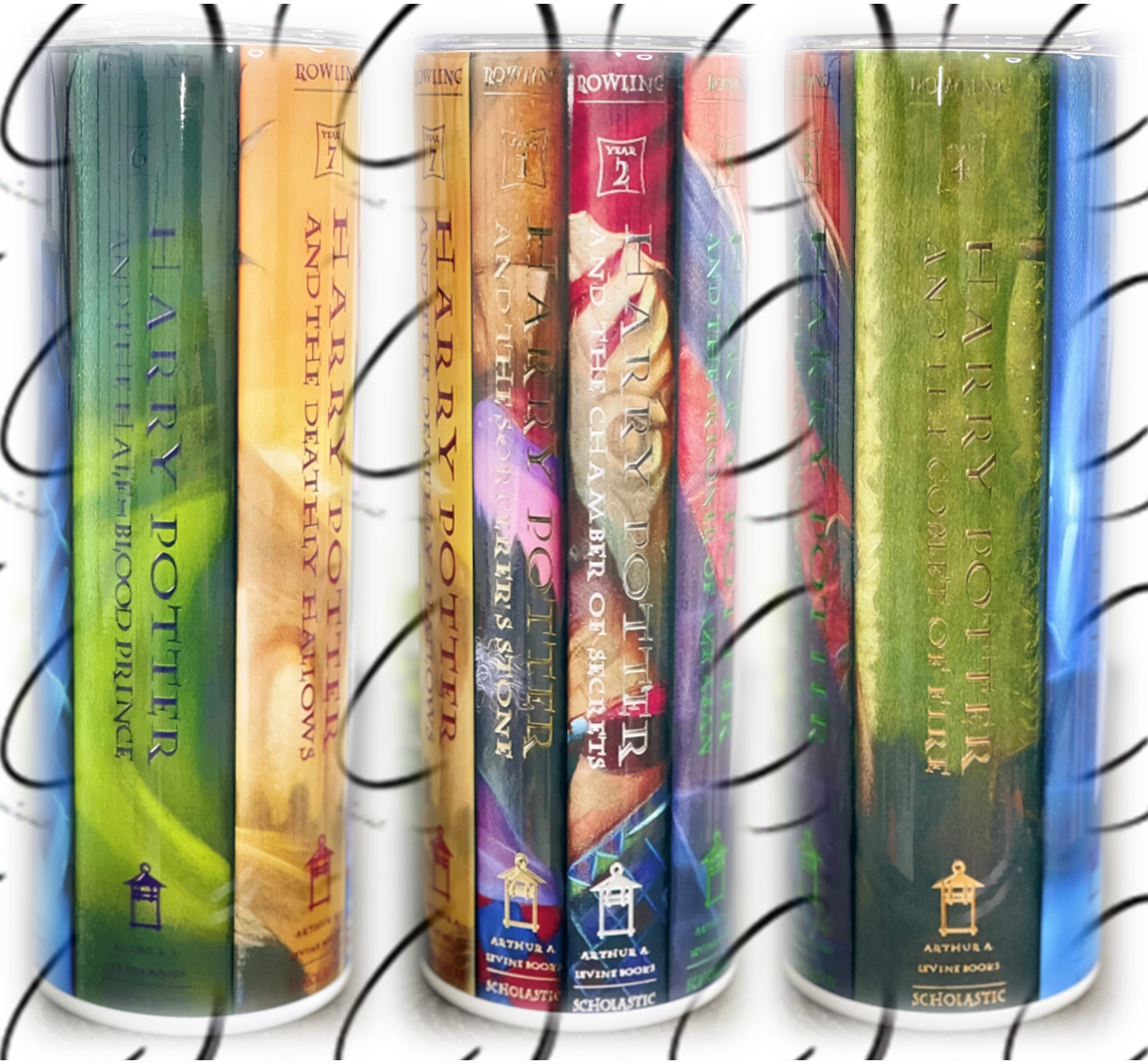 Wizarding Book Spines 20oz Skinny Tumbler