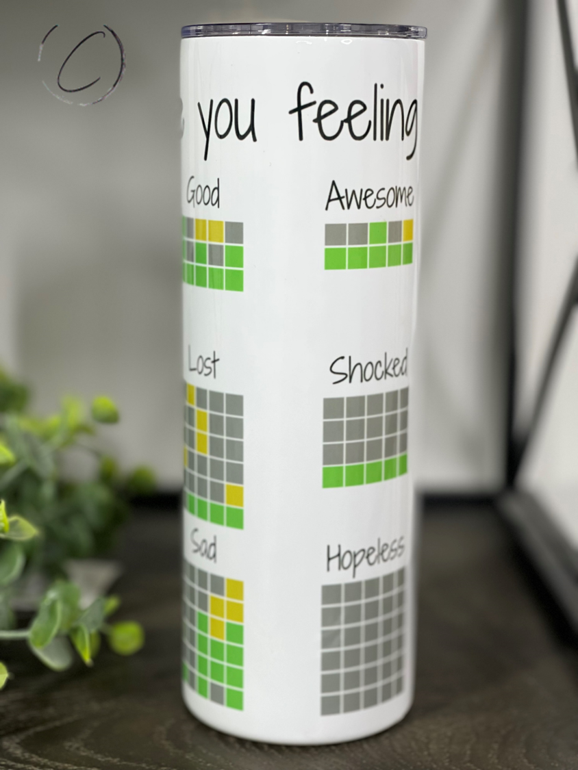 Word Puzzle Mood 20oz Skinny Tumbler