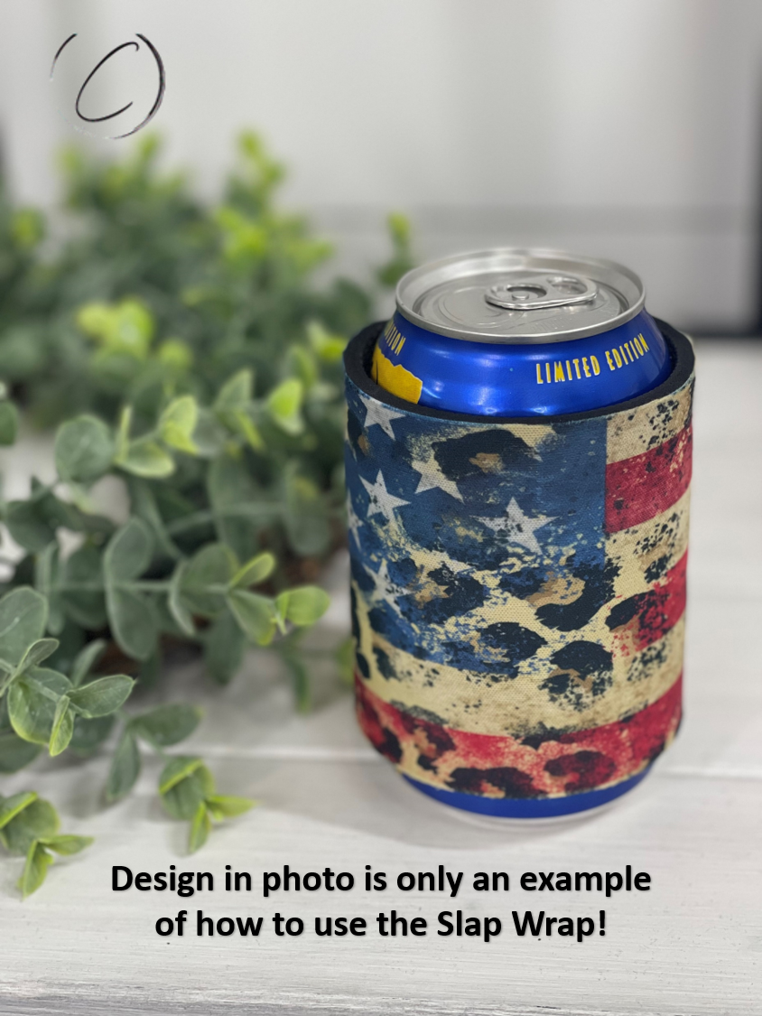 Patriotic Daisies Slap Wrap Can Cooler