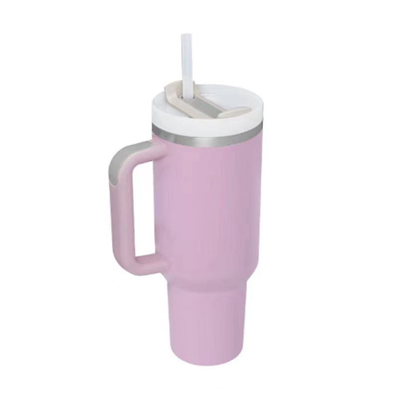 40 Oz Tumbler With Handle & Straw