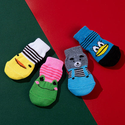 High Quality Non-slip Sole Socks Cat/Dog 4 Pack