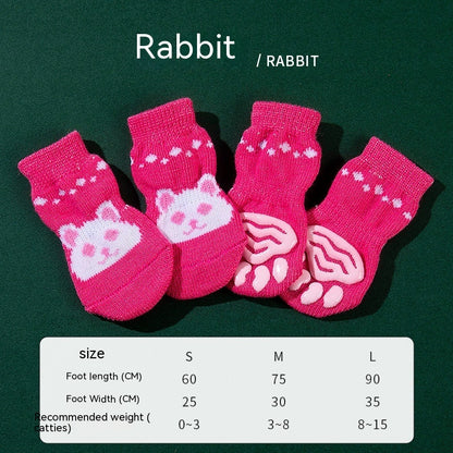 High Quality Non-slip Sole Socks Cat/Dog 4 Pack