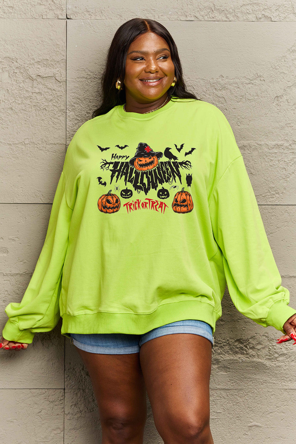 Happy Halloween Trick or Treat Graphic Sweatshirt