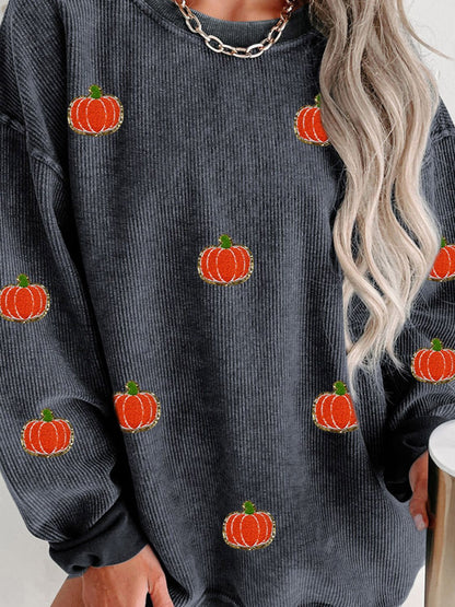 Mini Pumpkins Round Neck Sweatshirt