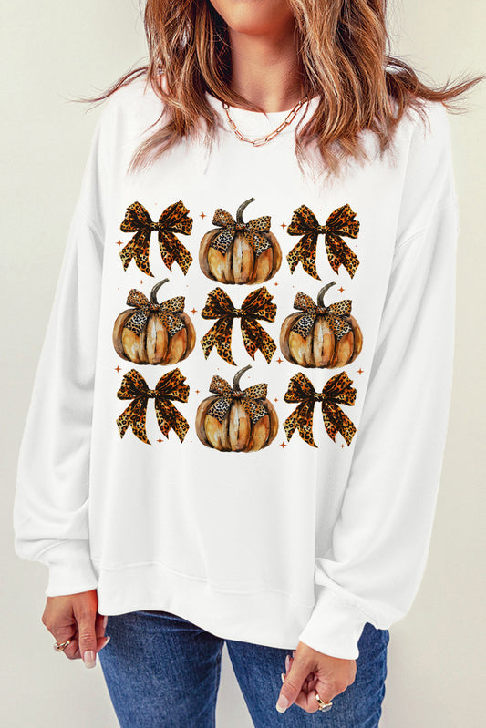 Pumpkin & Bow Graphic Sweatshirt