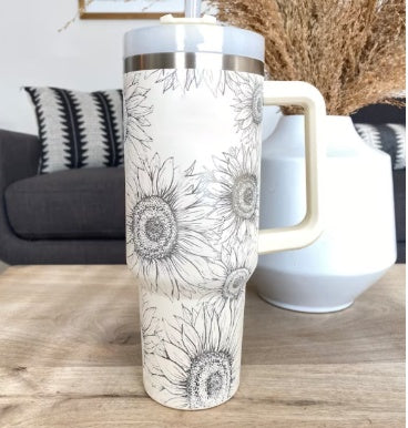 40 Oz Tumbler With Handle & Straw