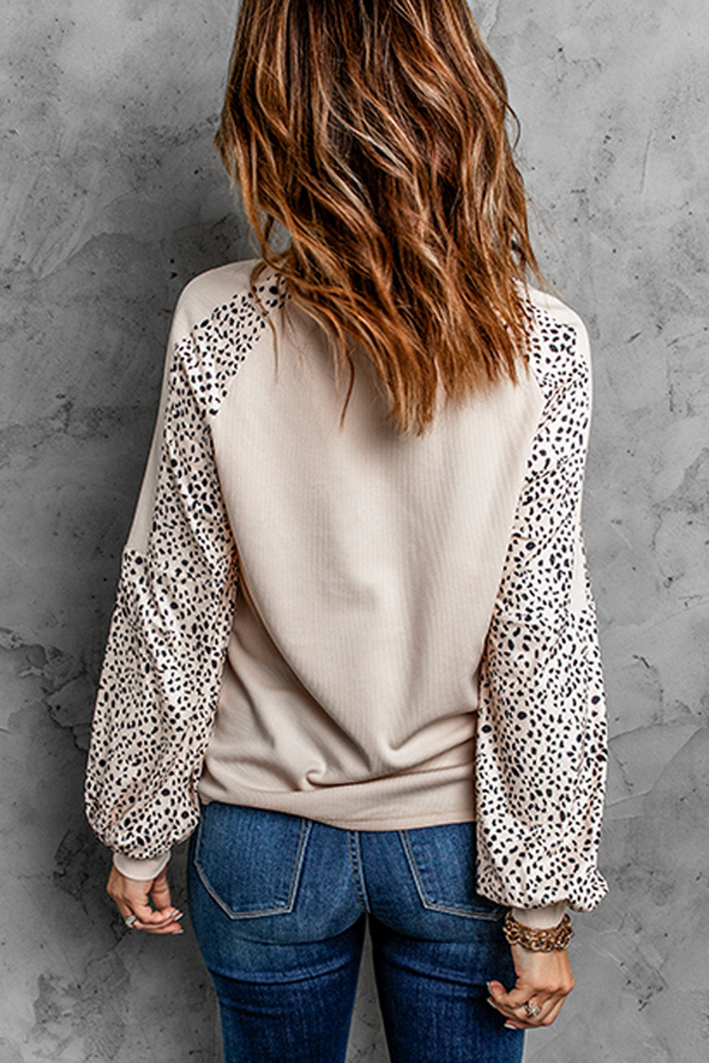 Spotted Pumpkin Graphic Long Sleeve Top