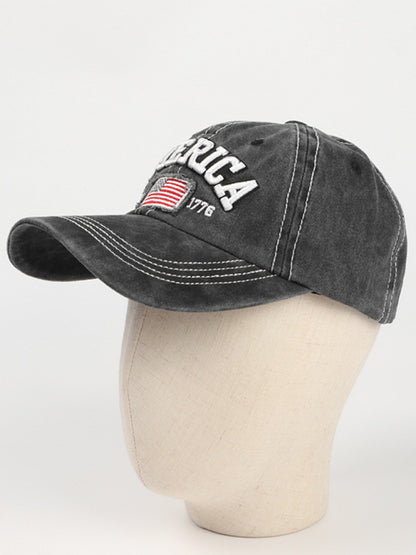 American Flag Denim Embroidered Baseball Cap