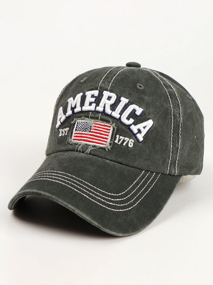 American Flag Denim Embroidered Baseball Cap
