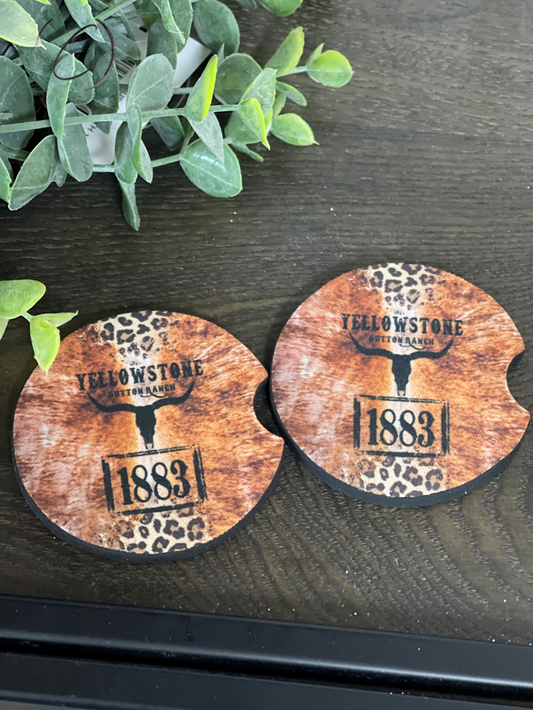 1883 Dutton Ranch Car Coaster Set