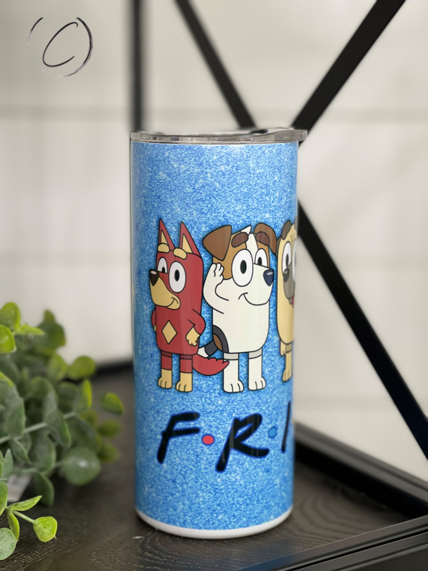 Bluey F*R*I*E*N*D*S 15oz Kids Skinny Tumbler