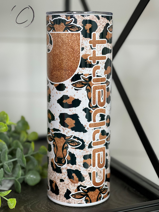 Bronze Leopard Carhartt 20oz Skinny Tumbler