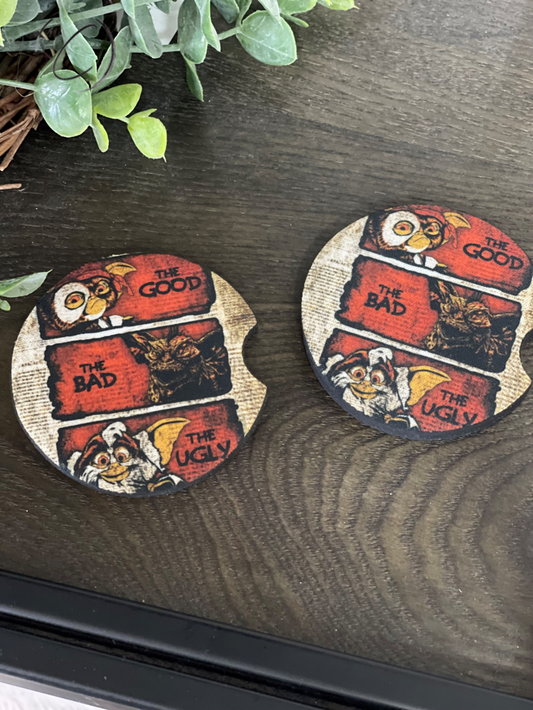 Gremlins The Good, The Bad, The Ugly Neoprene Car Coaster Set