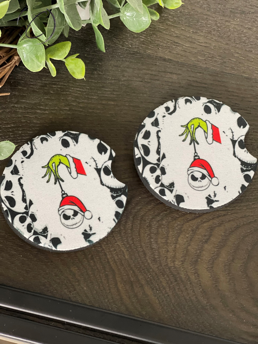 Jack Skellington Ornament Neoprene Car Coaster Set