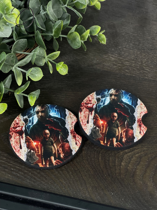 Jason Voorhees Bloody Paper Car Coaster Set