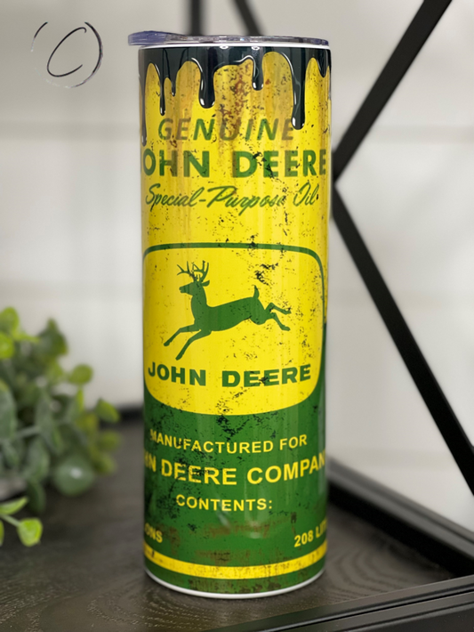 John Deere Special Purpose Oil 20oz Skinny Tumbler