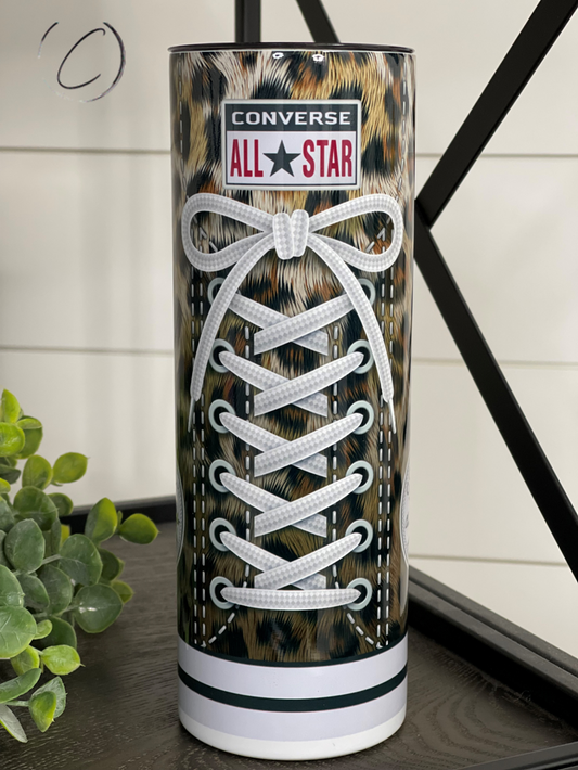 Leopard Converse 20oz Skinny Tumbler