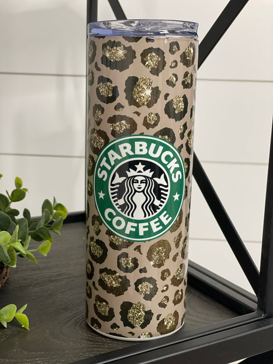 Leopard Starbucks 20oz Skinny Tumbler