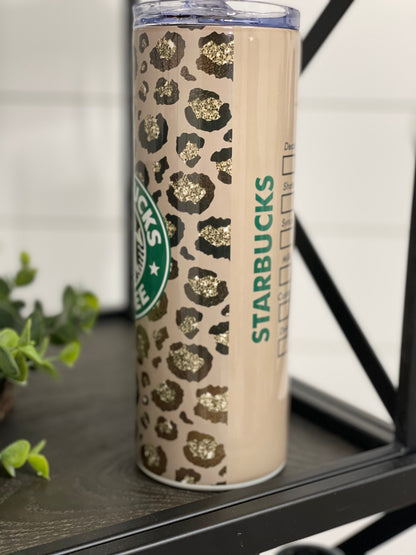 Leopard Starbucks 20oz Skinny Tumbler