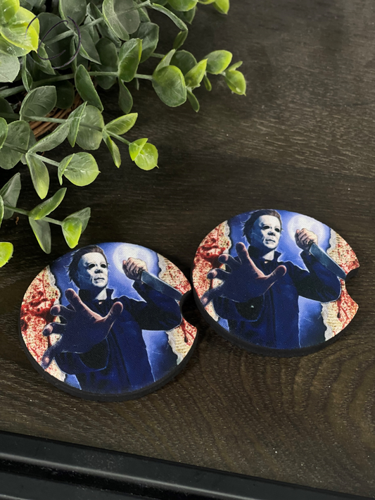 Michael Myers Bloody Paper Car Coaster Set