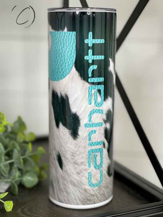 Teal Cowhide Carhartt 20oz Skinny Tumbler