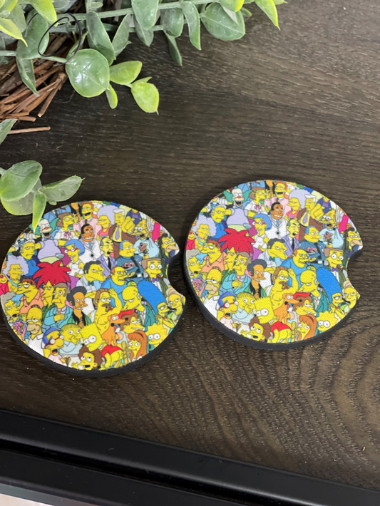 The Simpsons Neoprene Car Coaster Set