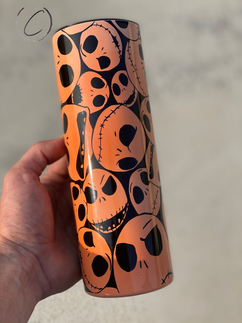 Jack Skellington 20oz UV Orange Skinny Tumbler