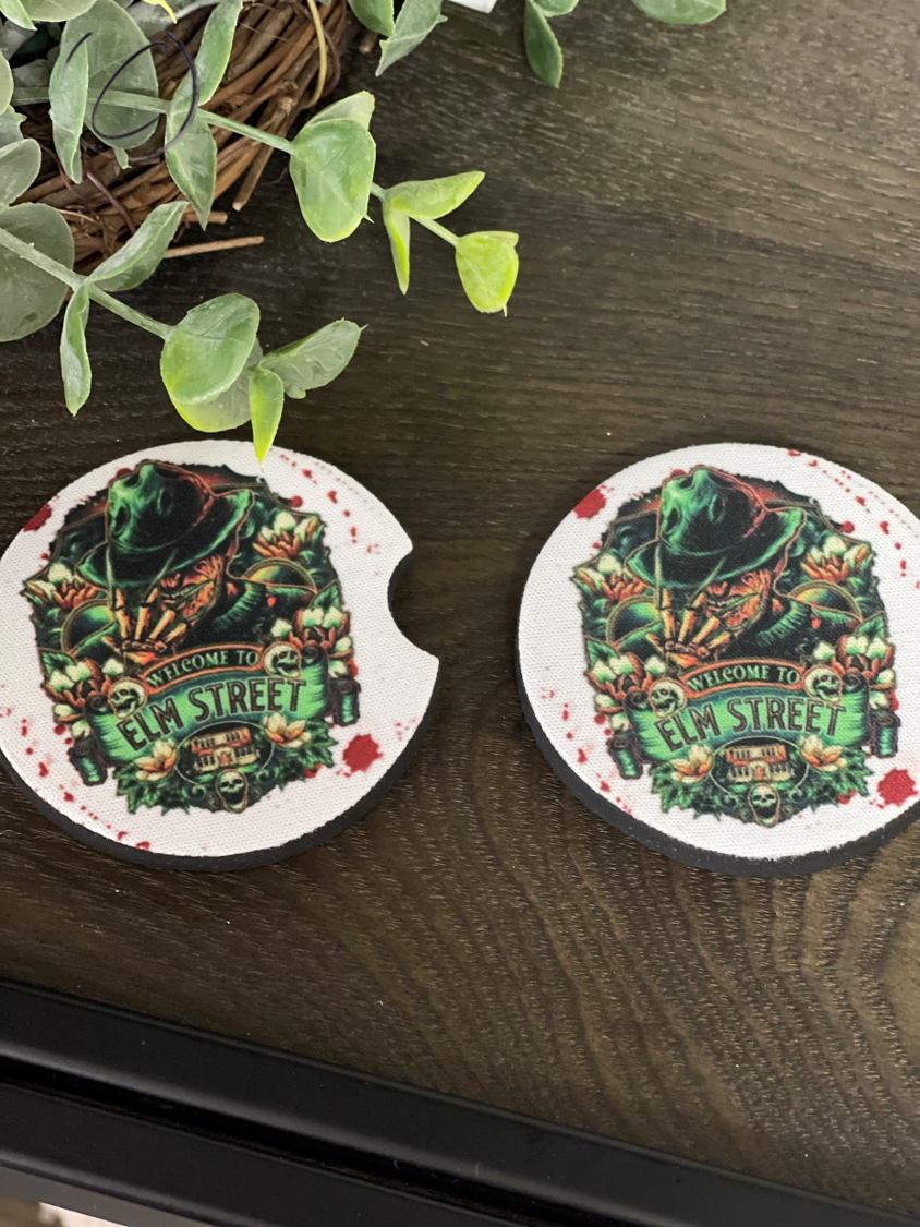 Welcome To Elm Street Neoprene Car Coaster Set